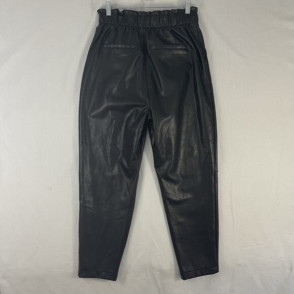NWT Abercrombie & Fitch High Rise Black Faux Leather Pants Pull-On Size Large - Picture 8 of 16